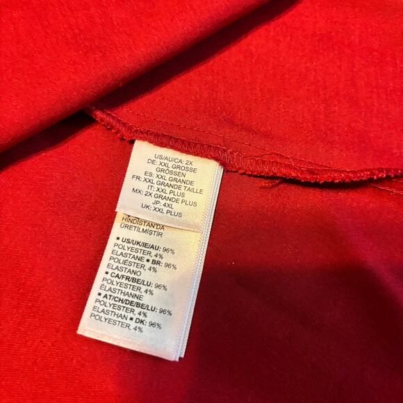 Making The Cut Red Satin High Low Midi Skirt Womens 2X NWT Plus Size Elegant - Picture 7 of 7